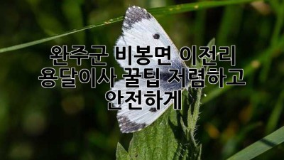 완주군 비봉면 이전리 용달이사 꿀팁🍯: 저렴하고 안전하게!